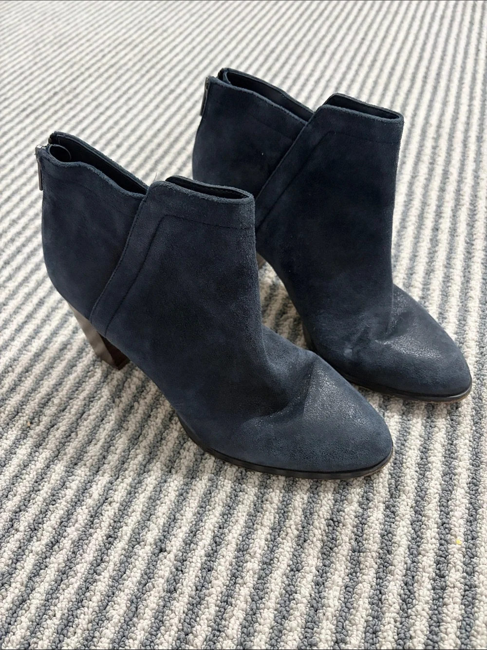 Lord & Taylor Navy Suede Ankle Booties